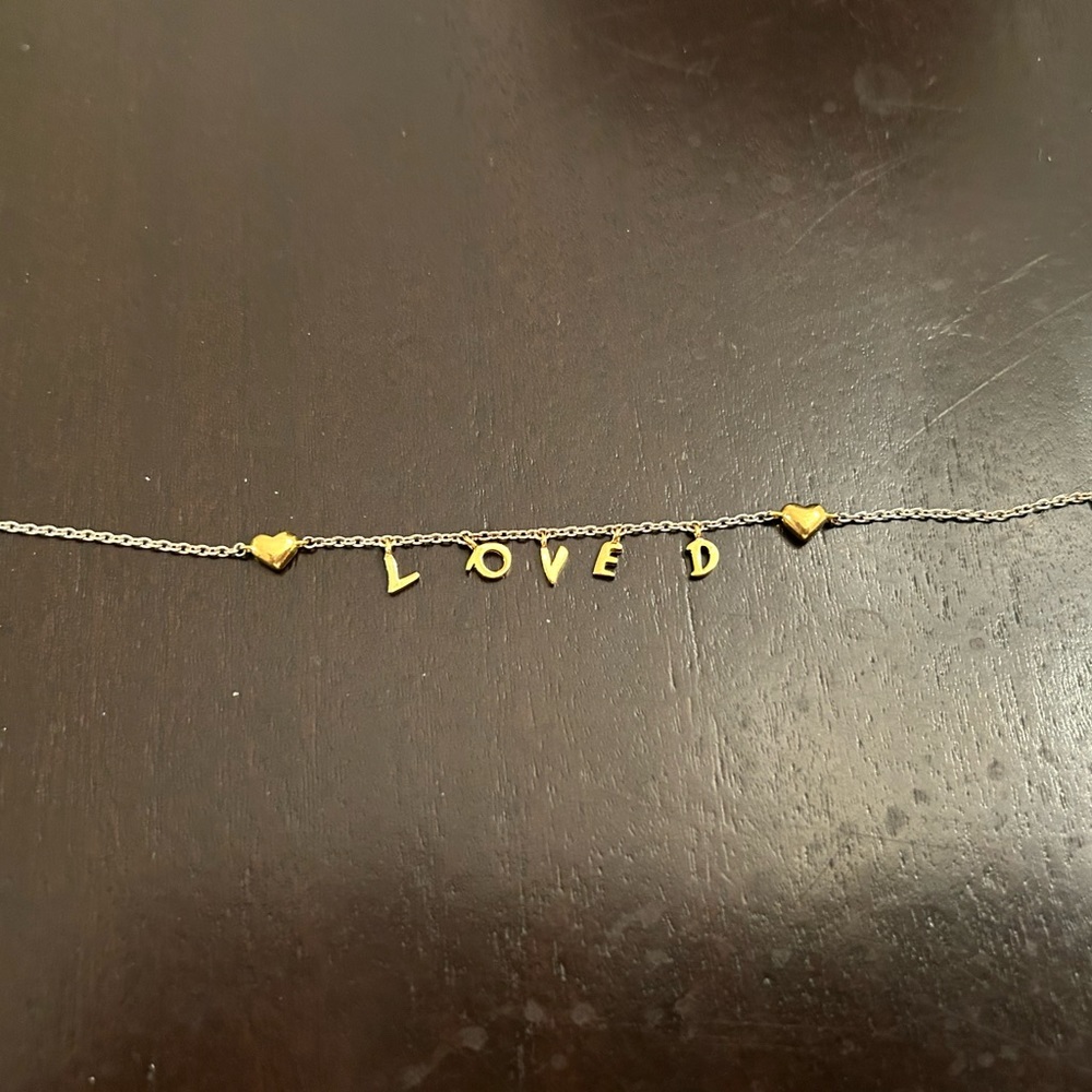 Retired size 3, Pandora “Loved” 2 tone statement bracelet